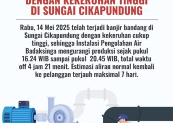 Banjir Bandang Sungai Cikapundung Sebabkan Kekeruhan Air PDAM